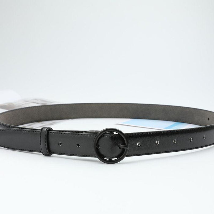 Classic Belt for Women with a Round Buckle, Available in Plus Size