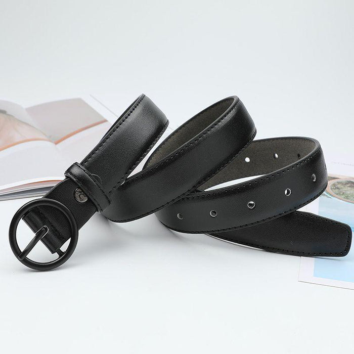 Classic Belt for Women with a Round Buckle, Available in Plus Size