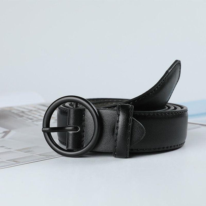 Classic Belt for Women with a Round Buckle, Available in Plus Size