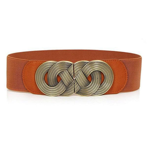 Vintage Buckle High-Waisted Elastic Belt for Dress