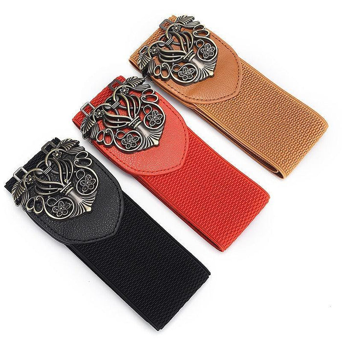 Vintage Design High-Waisted Elastic Belt for Women