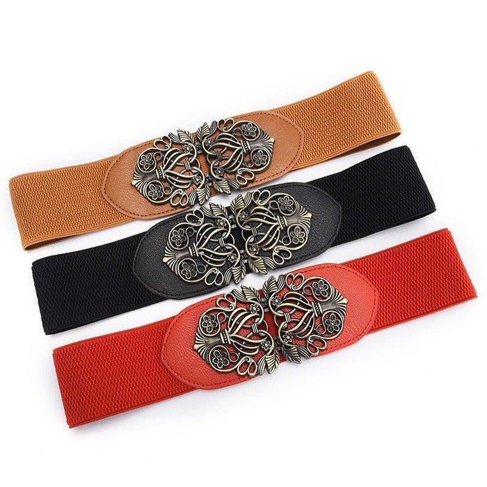 Vintage Design High-Waisted Elastic Belt for Women