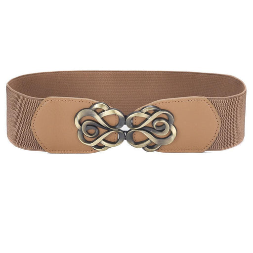 Vintage Design Buckle High-Waisted Elastic Belt for Women