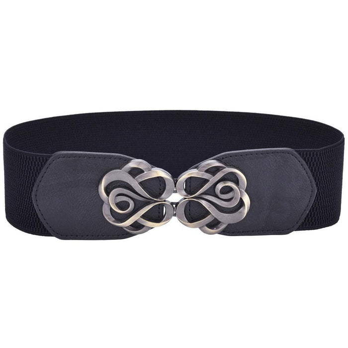 Vintage Design Buckle High-Waisted Elastic Belt for Women