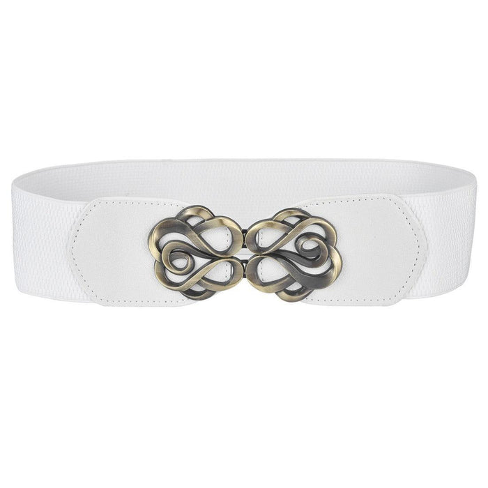 Vintage Design Buckle High-Waisted Elastic Belt for Women