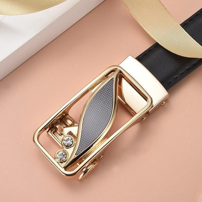 Leather Belt With Automatic Buckle For Women, Thema Model