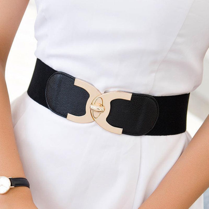 Luxury Designer Wide High-Waisted Elastic Belt