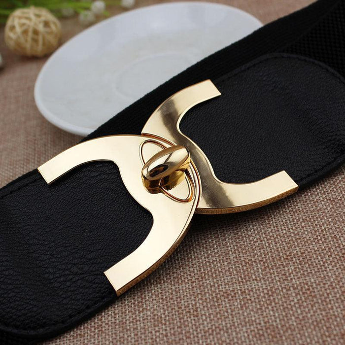 Luxury Designer Wide High-Waisted Elastic Belt