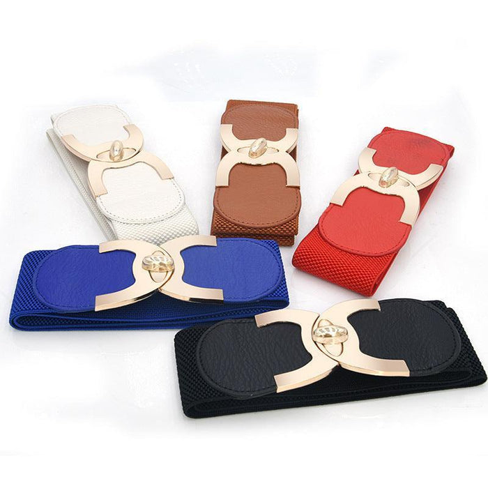 Luxury Designer Wide High-Waisted Elastic Belt