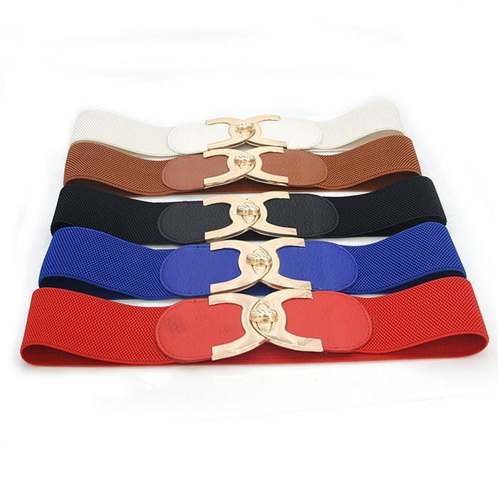 Luxury Designer Wide High-Waisted Elastic Belt