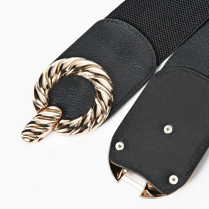 Chic Fashionable Wide High-Waisted Elastic Belt