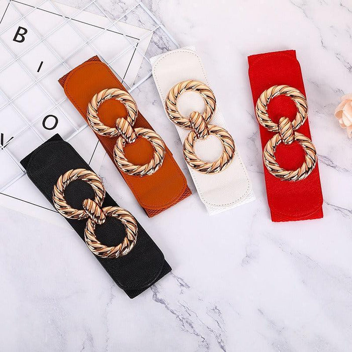 Chic Fashionable Wide High-Waisted Elastic Belt