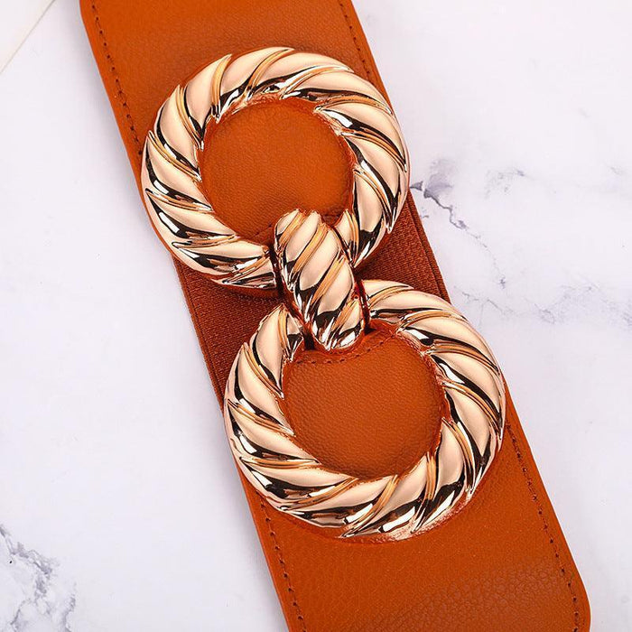 Chic Fashionable Wide High-Waisted Elastic Belt
