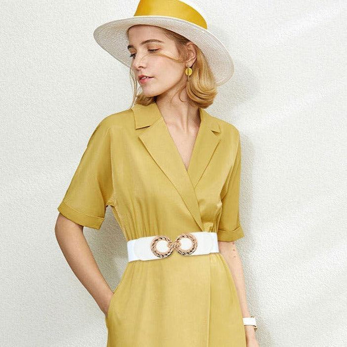 Chic Fashionable Wide High-Waisted Elastic Belt