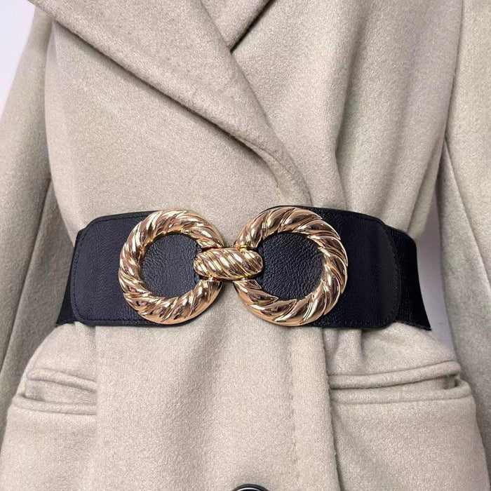 Chic Fashionable Wide High-Waisted Elastic Belt