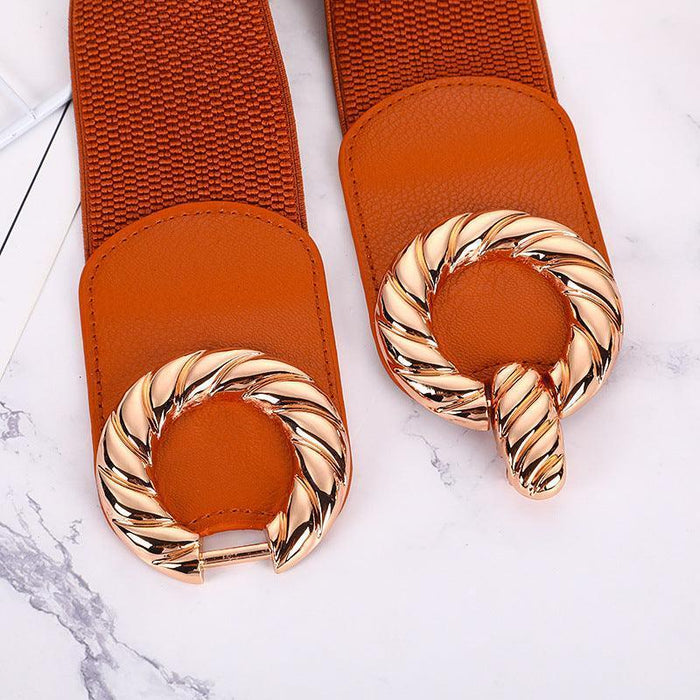 Chic Fashionable Wide High-Waisted Elastic Belt