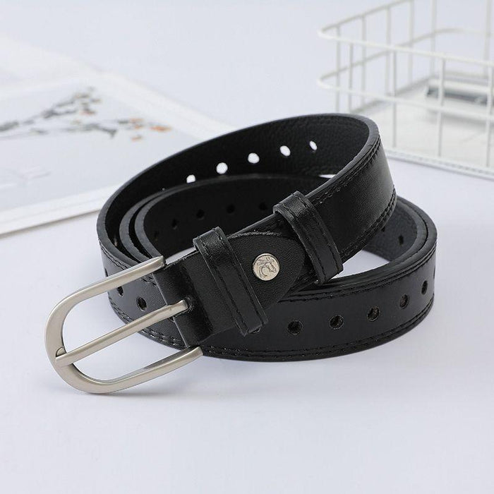 Perforated Belt for Women with U-Shaped Buckle, Available in Plus Size