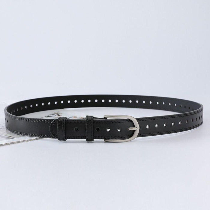 Perforated Belt for Women with U-Shaped Buckle, Available in Plus Size