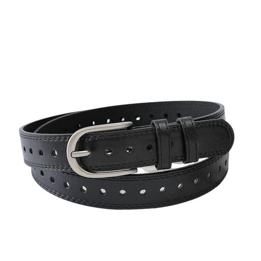 Perforated Belt for Women with U-Shaped Buckle, Available in Plus Size