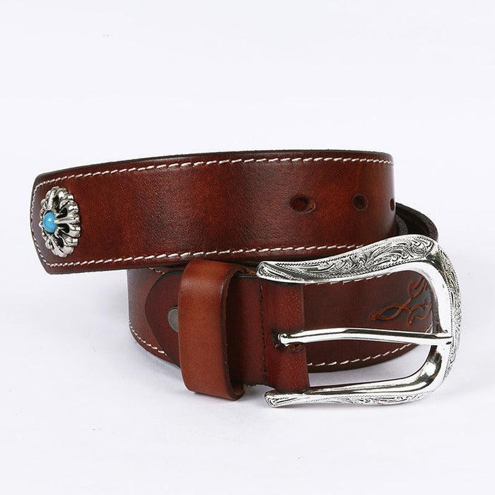 Vintage Western Leather Belt For Women, Tsula Model