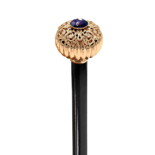 Chic "Onion" Walking Cane with Filigree and Amethyst