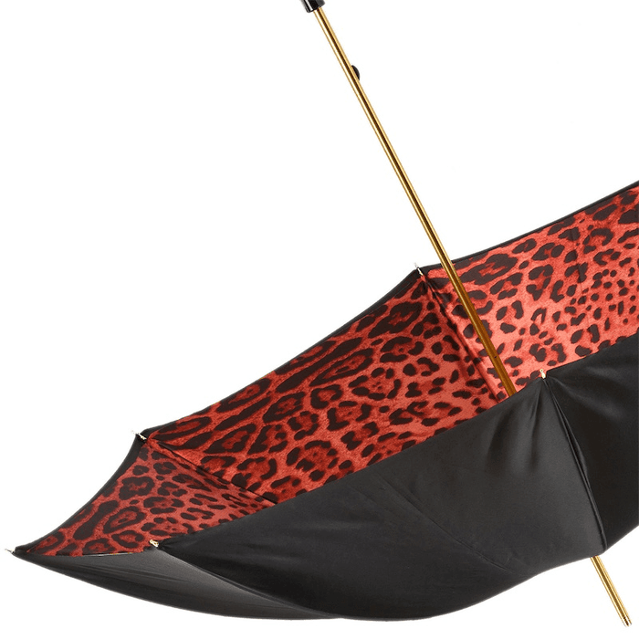 Chic Red Leopard Floral Double Cloth Umbrella