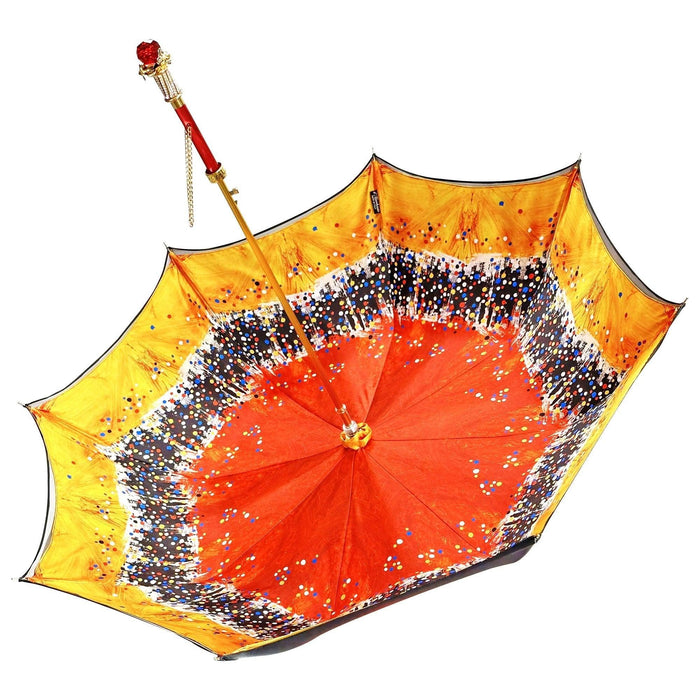 Chic Red Umbrella with Red Crystals and Bee Handle