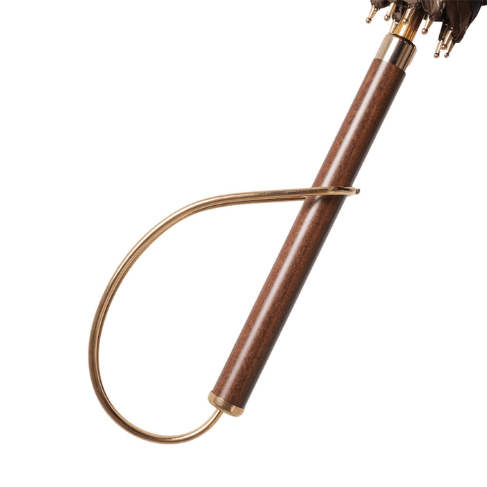Classic Design Brown Umbrella with Vintage Flowers Interior