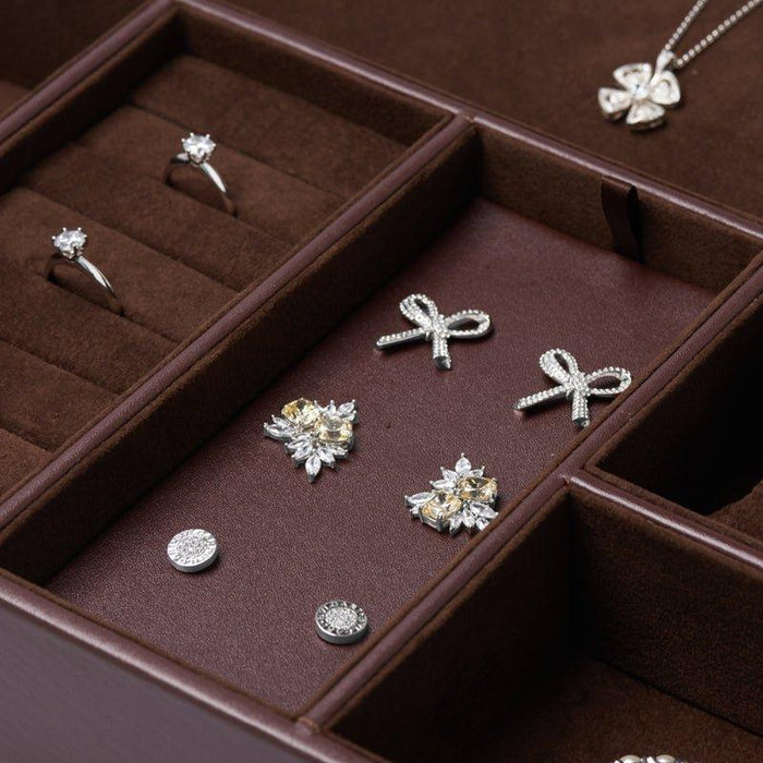Coffee Retractable Jewelry Storage Tray