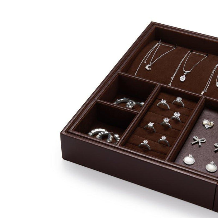 Coffee Retractable Jewelry Storage Tray