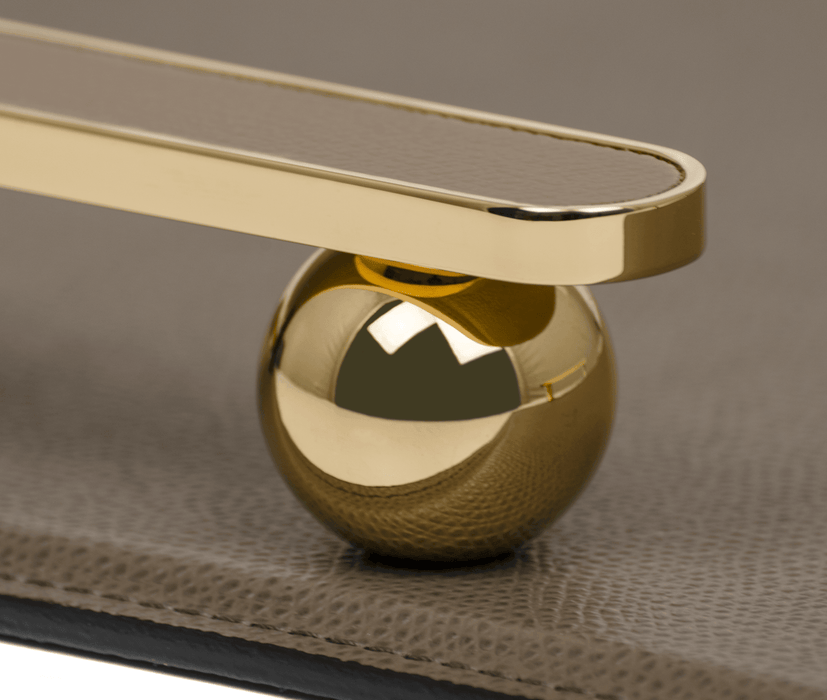 Contemporary Minimalist Design Pamphili Tray with Distinctive Metal Handles