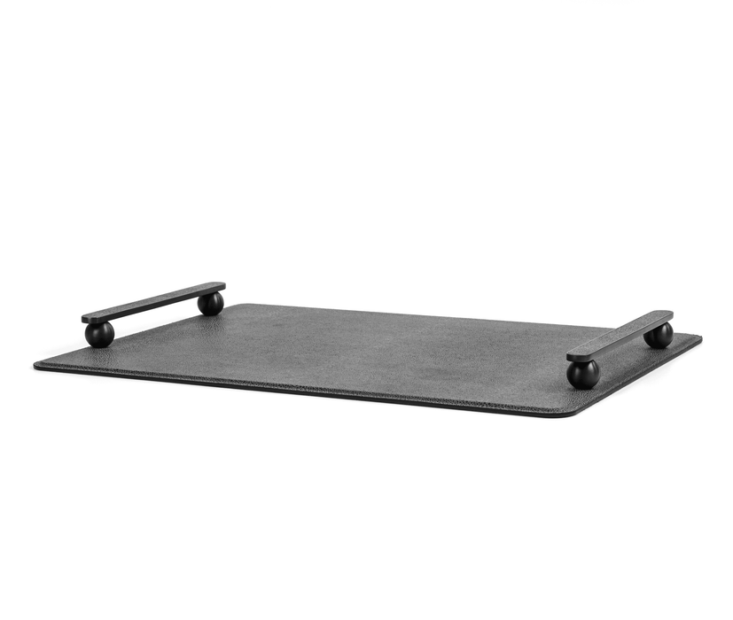 Contemporary Minimalist Design Pamphili Tray with Distinctive Metal Handles
