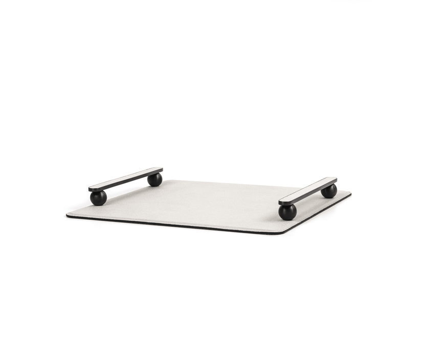 Contemporary Minimalist Design Pamphili Tray with Distinctive Metal Handles