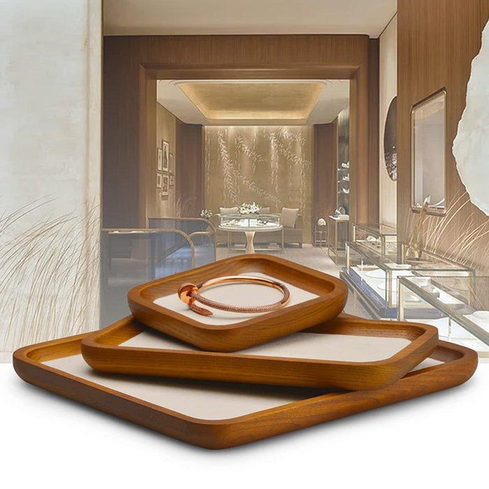 Cream White Medium Wood Jewelry Display Tray