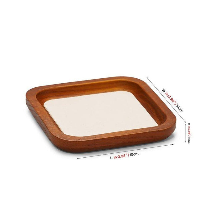 Cream White Rectangle Wood Jewelry Display Tray
