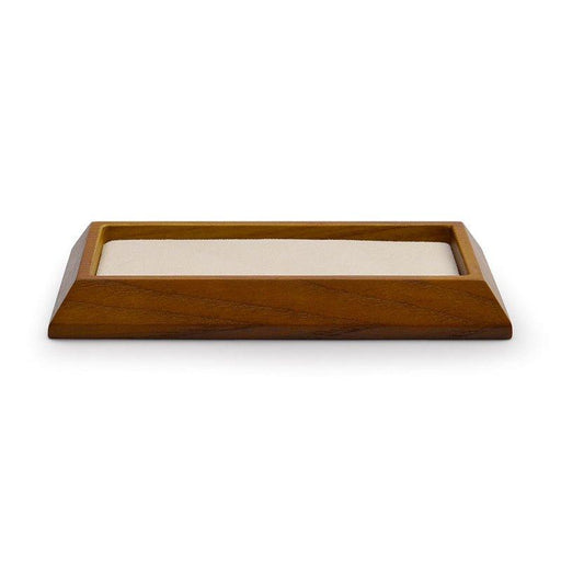 Cream White Rectangle Wood Jewelry Tray for Showcase Display
