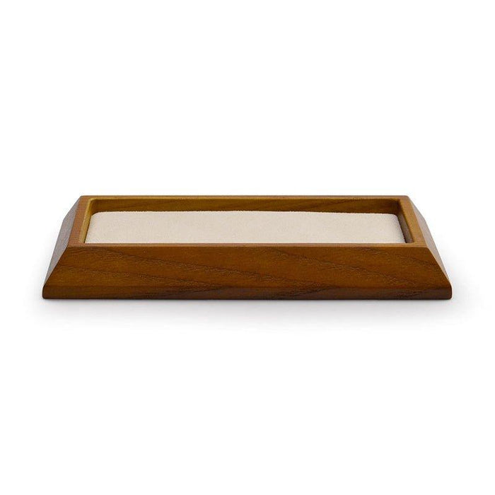Cream White Rectangle Wood Jewelry Tray for Showcase Display