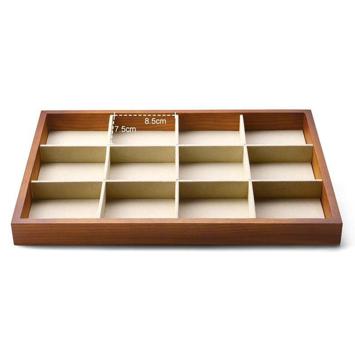 Cream White Wood Stackable Jewelry Organizer Tray