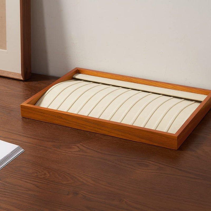 Cream White Wood Stackable Necklace Bracelet Pendant Display Tray