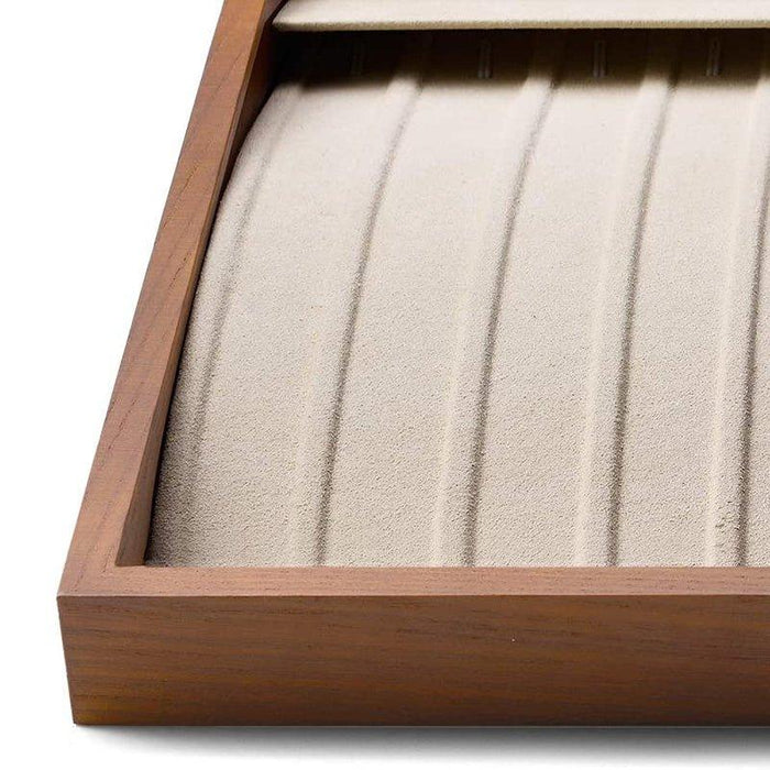 Cream White Wood Stackable Necklace Bracelet Pendant Display Tray