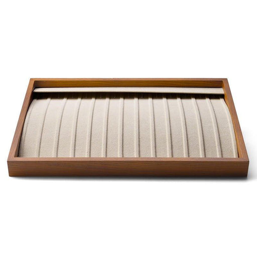 Cream White Wood Stackable Necklace Bracelet Pendant Display Tray