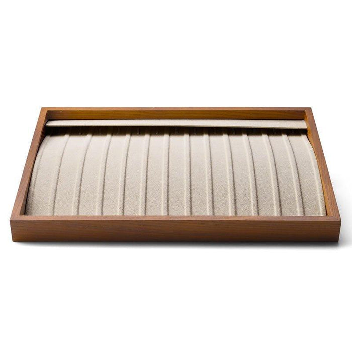 Cream White Wood Stackable Necklace Bracelet Pendant Display Tray