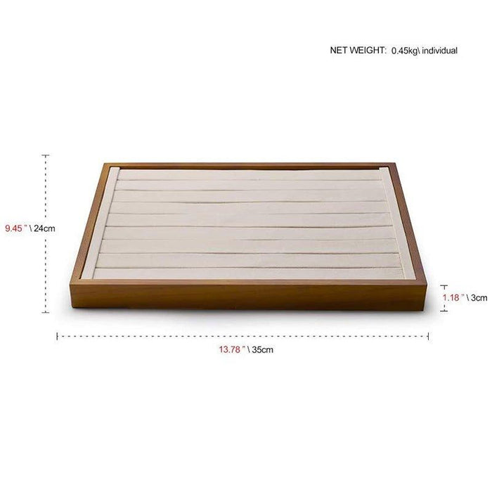 Cream White Wood Stackable Ring Insert Tray