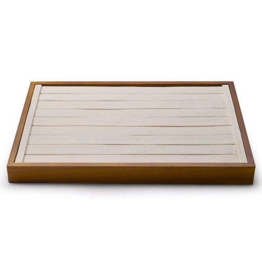 Cream White Wood Stackable Ring Insert Tray