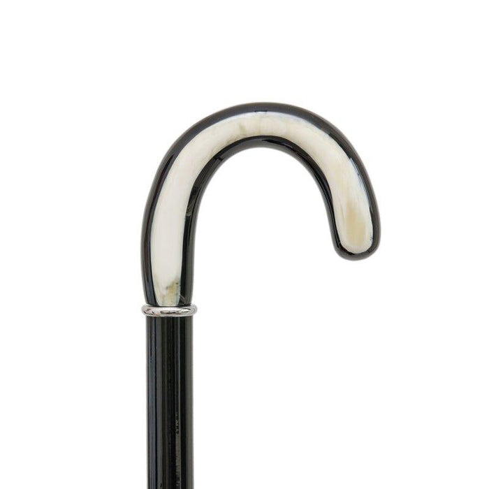 Crook Buffalo Horn Handle Walking Cane, Art Tourist Style