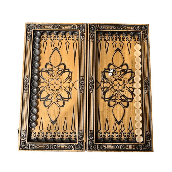 Custom Wooden backgammon "Horse", 46×23×3 cm