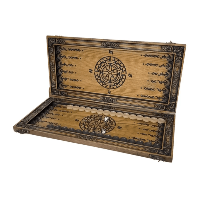 Customized Wooden Backgammon "Ship", 48x23cm