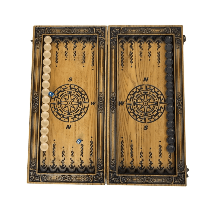 Customized Wooden Backgammon "Ship", 48x23cm
