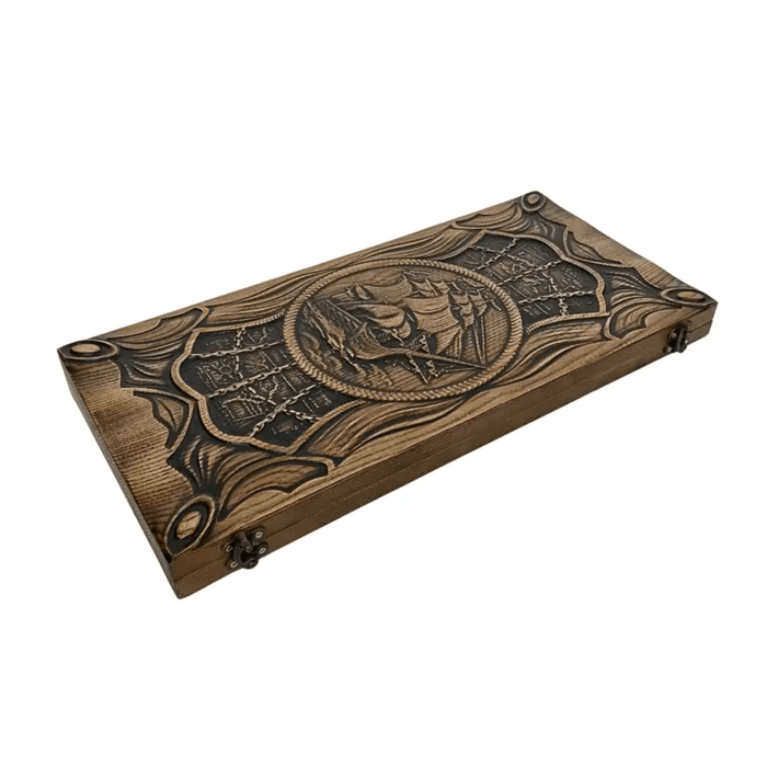 Customized Wooden Backgammon "Ship", 48x23cm