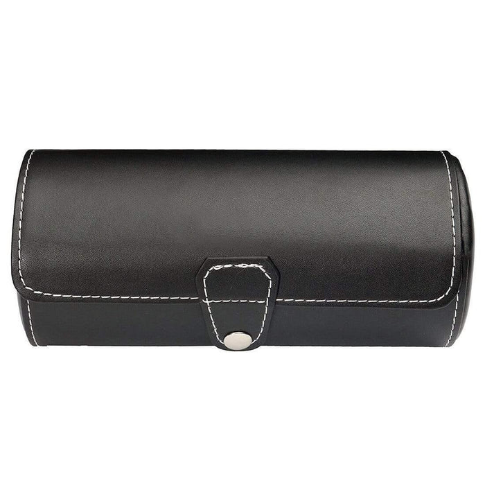 Secure and Stylish Cylindrical Leather Watch Case